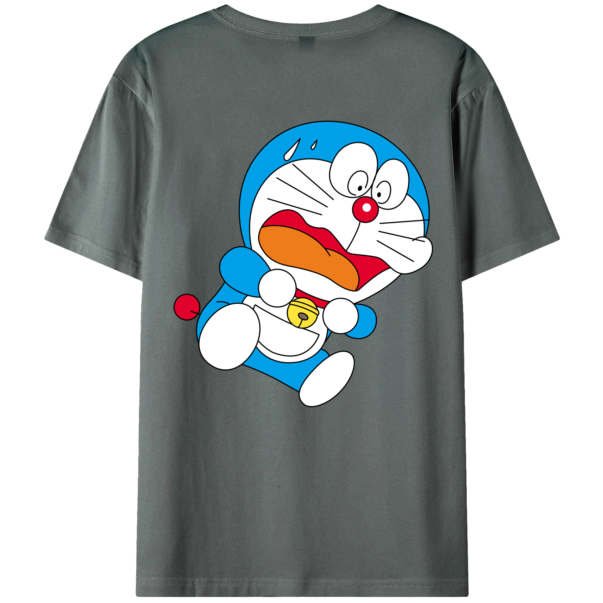 （画像用） ドラえもん Doraemon 綿100％ メンズ半袖Tシャツ（バックプリント） 通気性